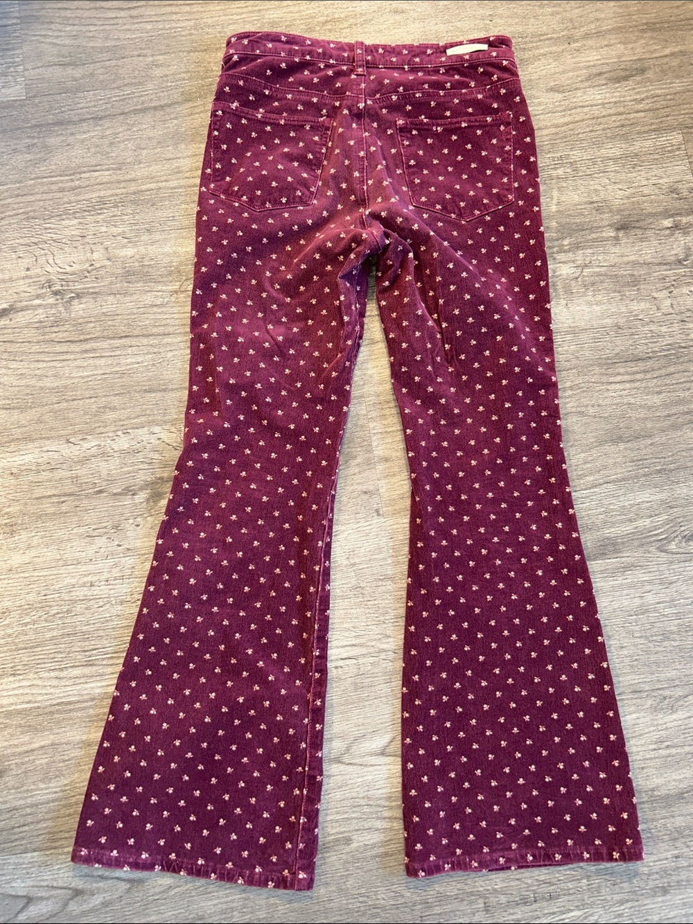 Pilcro and the Letterpress Anthro High Rise Bootcut Corduroy Jeans 28 Floral - Picture 6 of 8